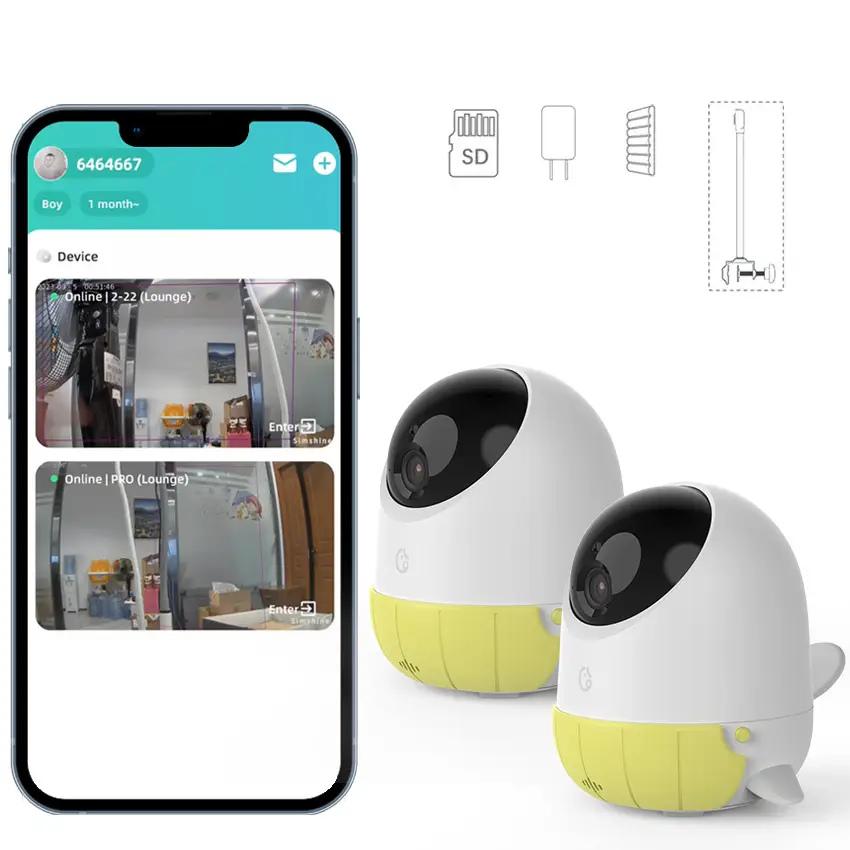 Ellie -Wifi Smart Baby Monitor with 2 Cameras