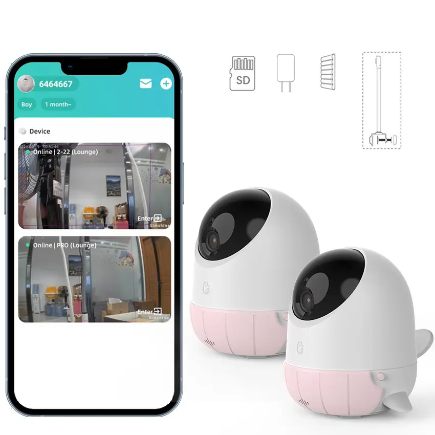 Ellie -Wifi Smart Baby Monitor with 2 Cameras