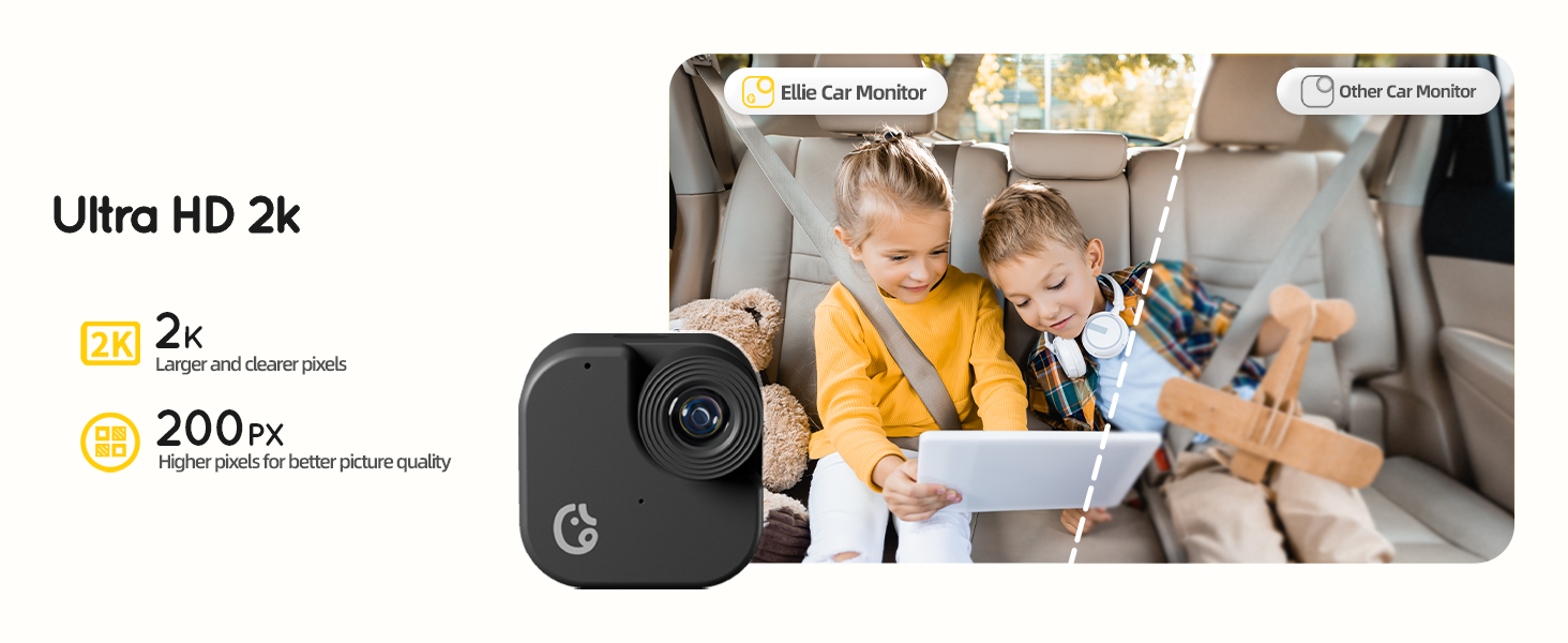 Ellie Baby Car Monitor-2K Crystal Display