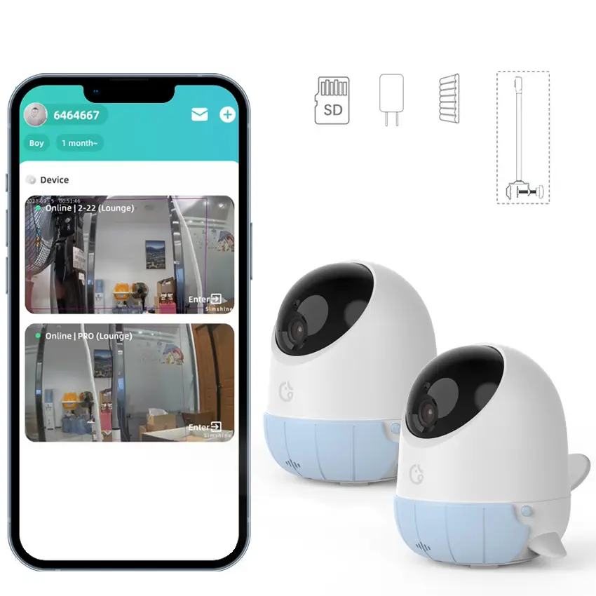 Ellie -Wifi Smart Baby Monitor with 2 Cameras