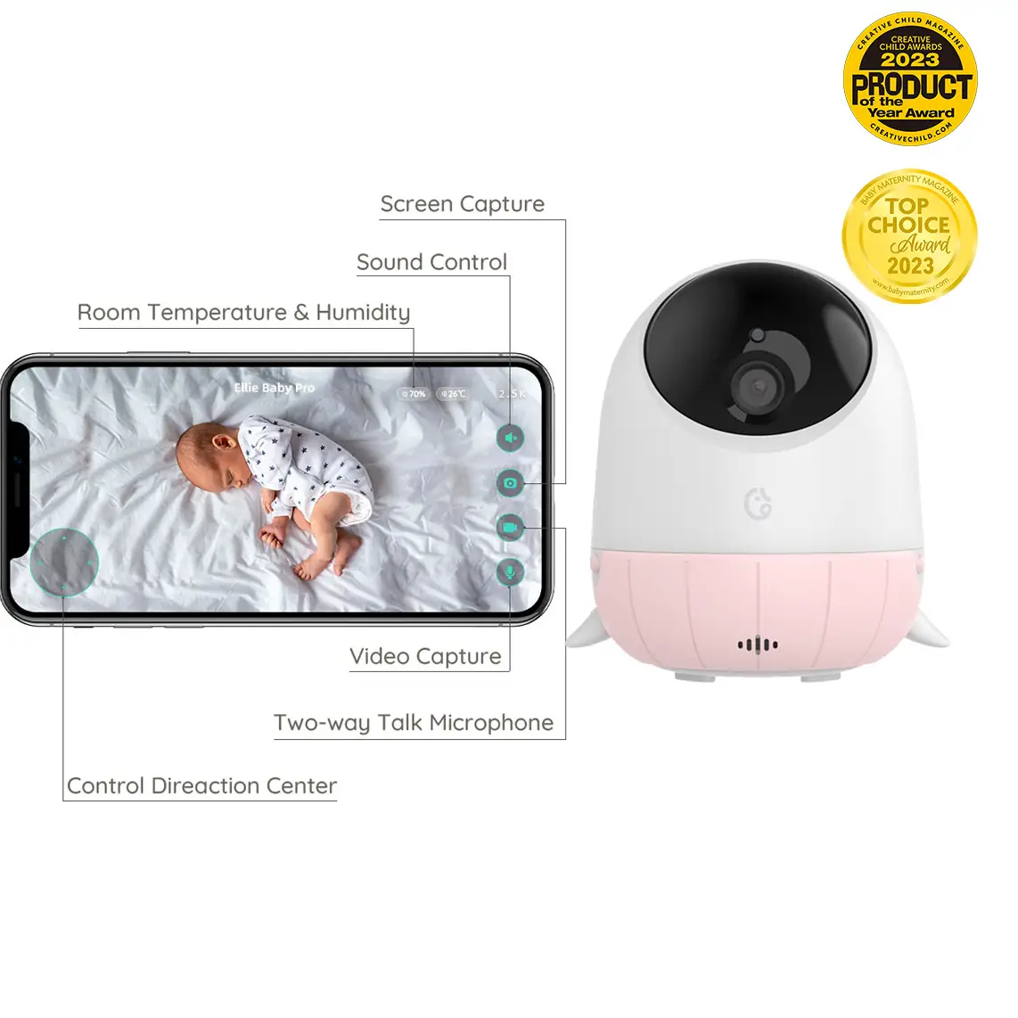 Ellie Baby Room Monitor Camera With APP
